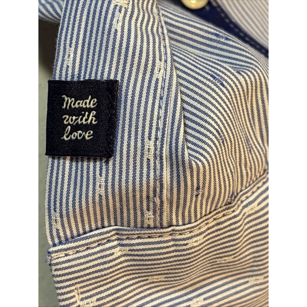 Scotch & Soda My Favorite Dress Shirt L Blue Stripes Long Sleeve Button Up - Picture 9 of 16